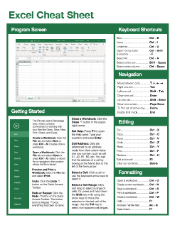 Excel Cheat Sheet