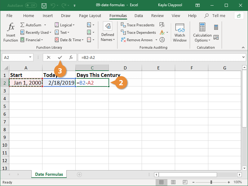 Date Formulas