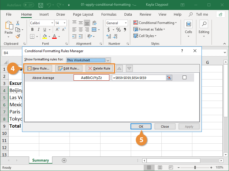 Apply Conditional Formatting