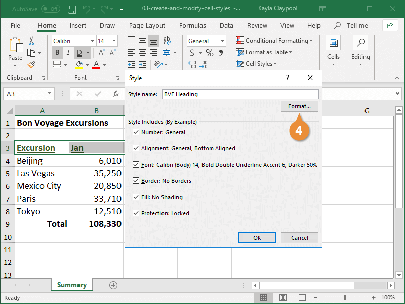 Create and Modify Cell Styles