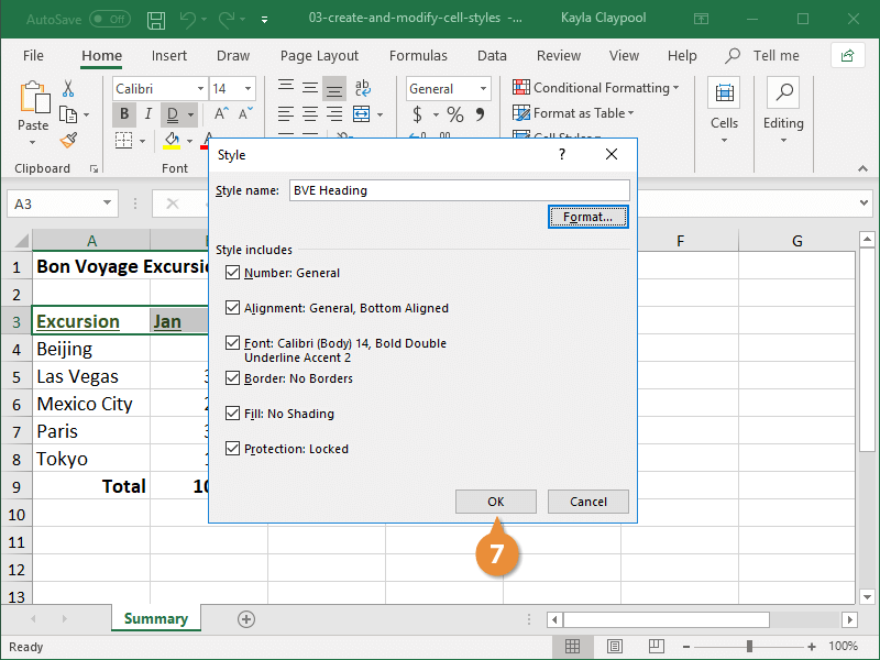 Create and Modify Cell Styles