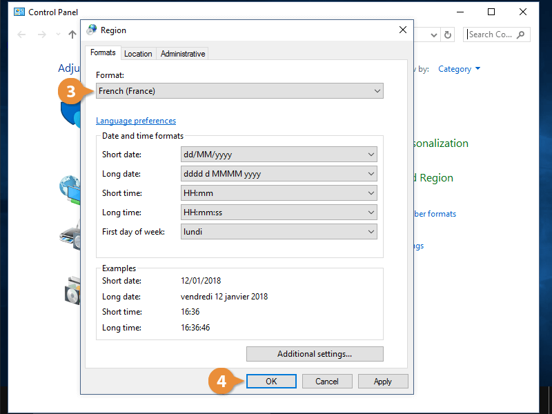 Change the Windows Regional Format Settings