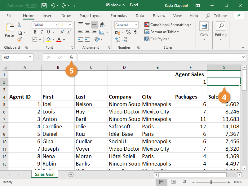 Insert a VLOOKUP Function