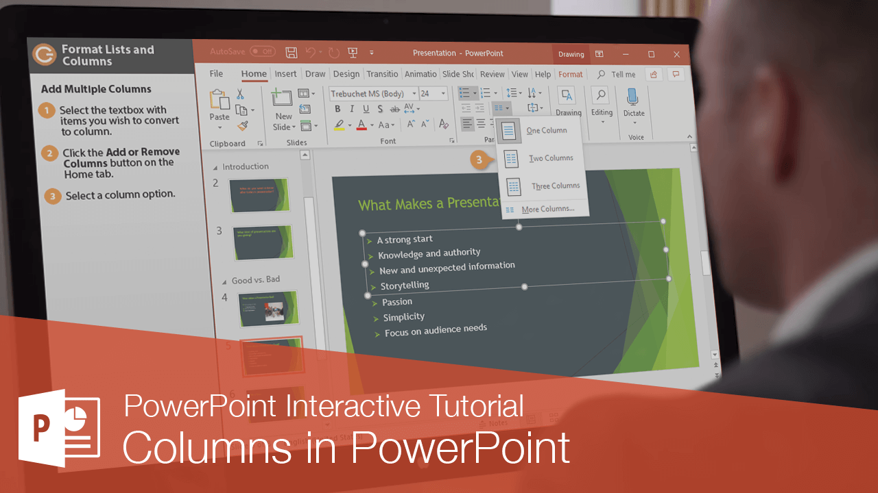 Columns in PowerPoint