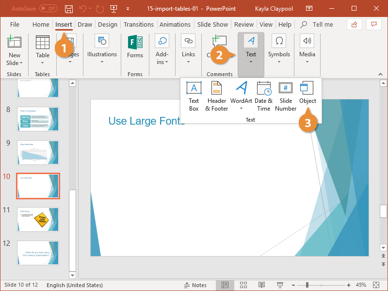 Import Tables